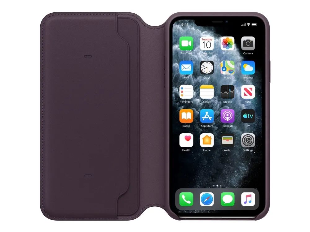 Apple iPhone 11 Pro Max Leather Folio - Aubergine