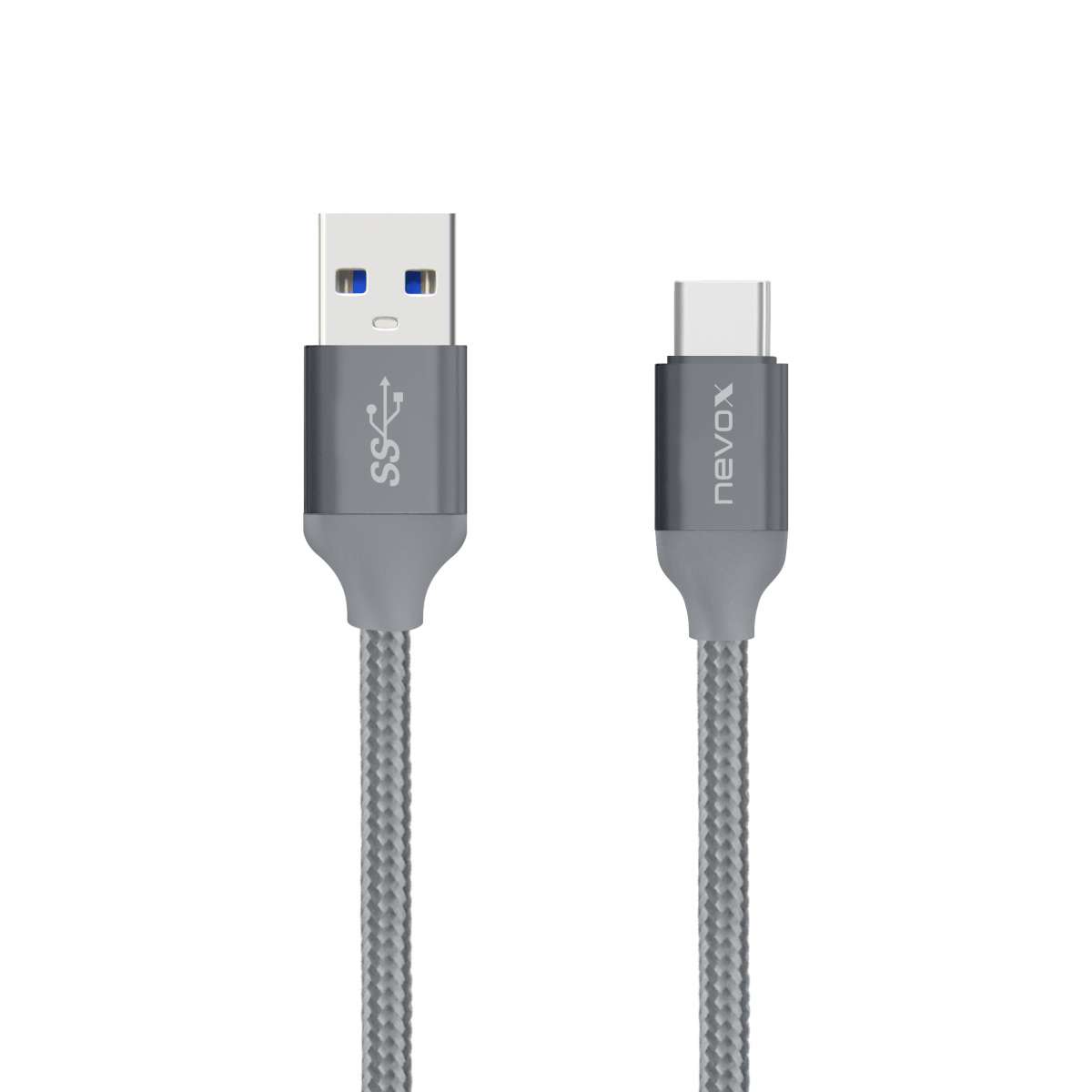 Nevox USB-C auf USB-A Kabel - geflochten