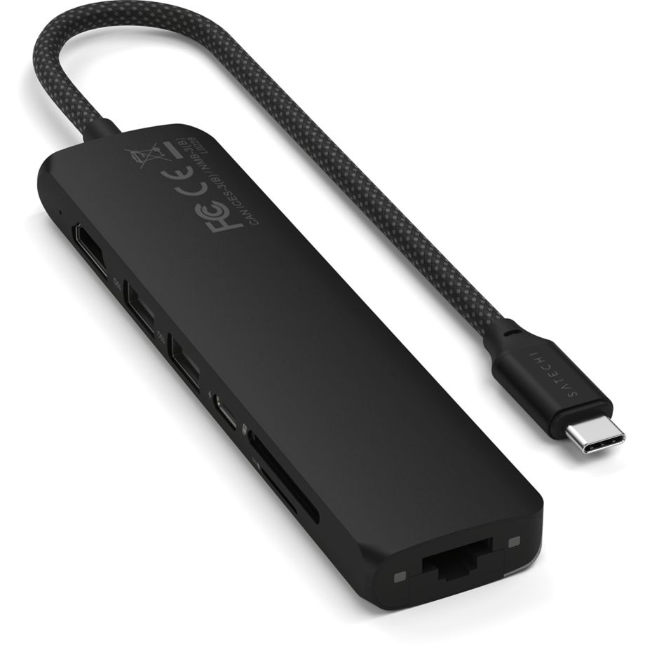 Satechi USB-C 7-in-1 Slim Multiport Adapter mit Ethernet und SD Kartenleser