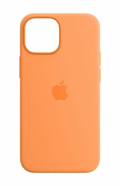 Apple Silikon Case iPhone 13 mini mit MagSafe (gelborange)