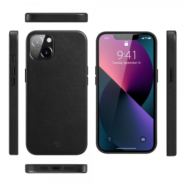 Nevox StyleShell PRO Leder - MagSafe-kompatibel - iPhone 15 Serie - schwarz