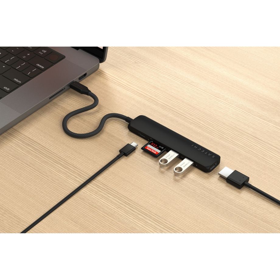 Satechi USB-C 6-in-1 Slim Multiport Adapter mit SD Kartenleser