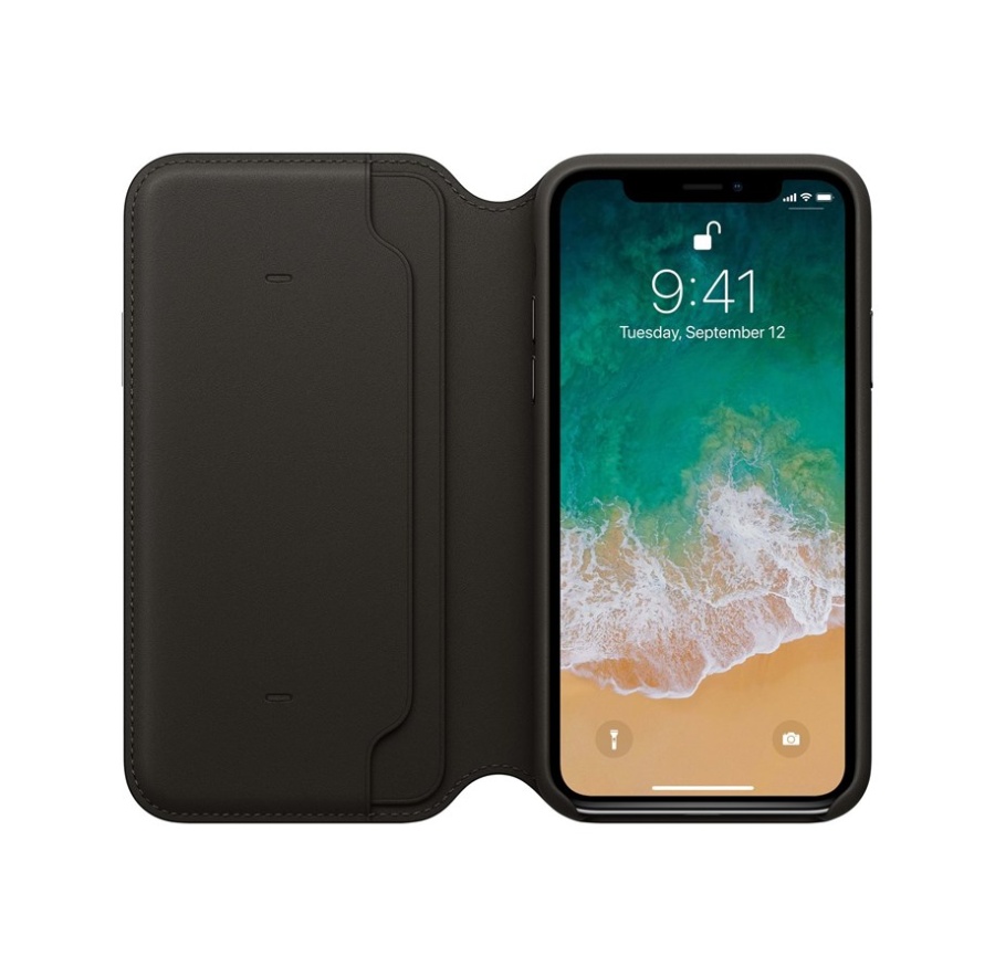 Apple iPhone XS Max Leather Folio - Black