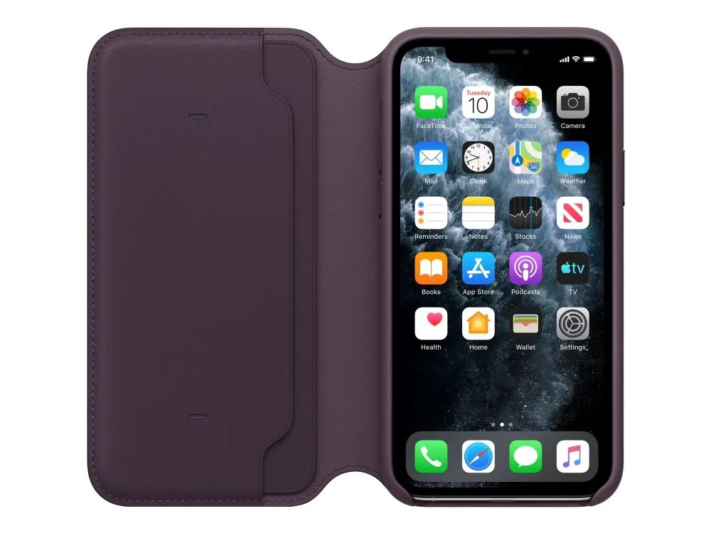 Apple iPhone 11 Pro Leather Folio - Aubergine